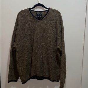 Eddie Bauer Mens Wool V-Neck Sweater XL